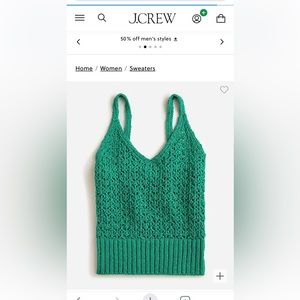 J Crew Cropped V-neck sweater-tank in textured pointelle size Medium